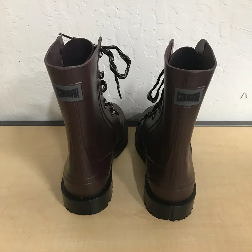 Cougar Madrid Waterproof Combat Rain Boot Oxblood